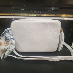 Italian leather camera crossbody bag